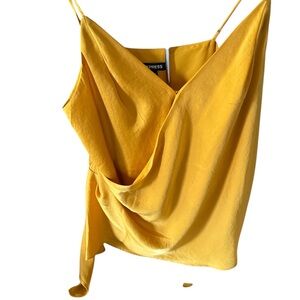 Express Yellow Draped Top
